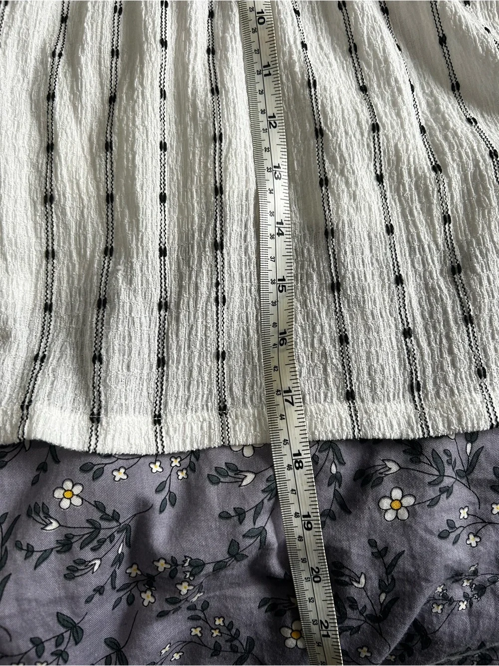 Madewell White Stripe Puff Sleeve Smocked Top